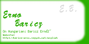 erno baricz business card